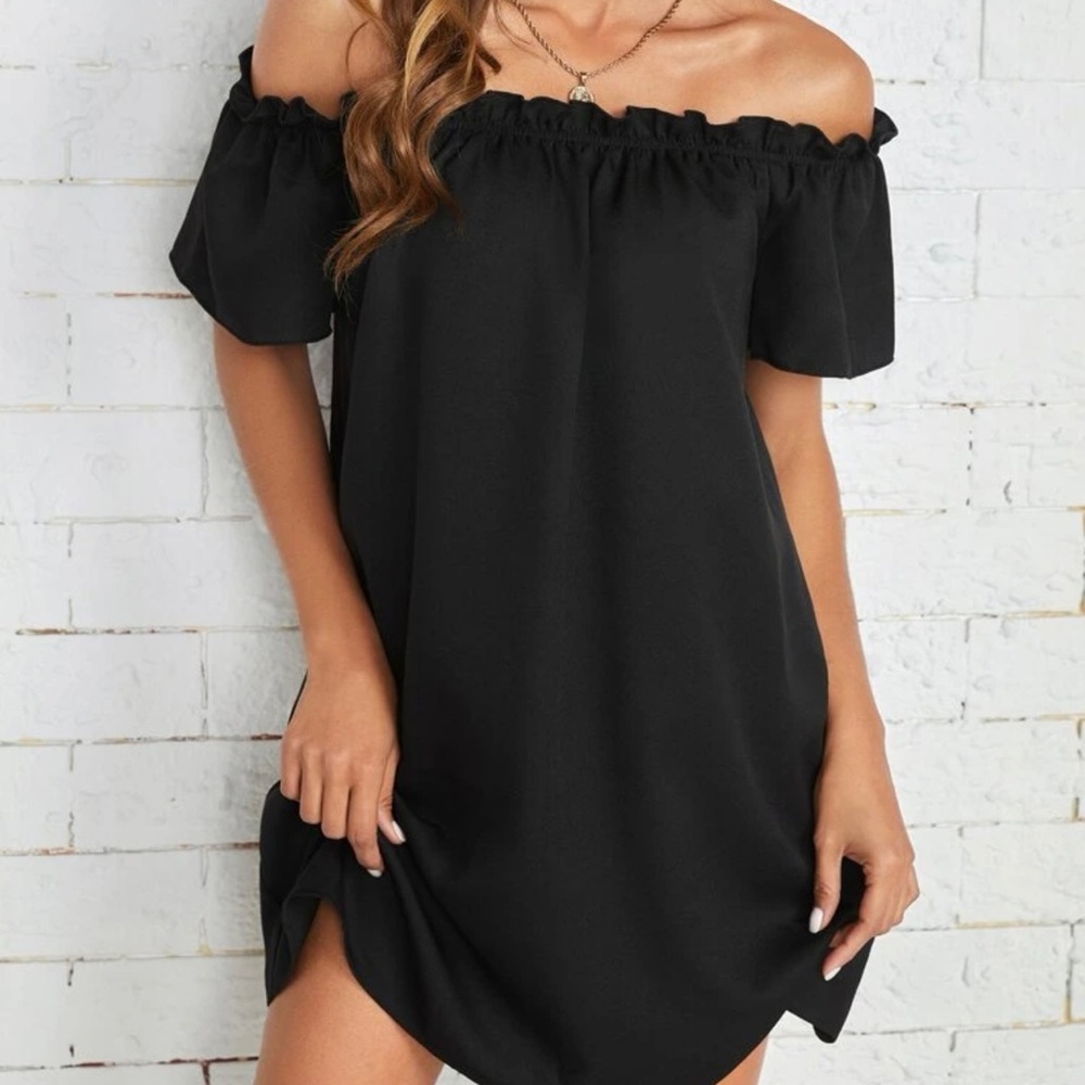 🌸 shoulder frill trim Dress New